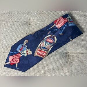 Vintage Coca Cola Neck Tie 55" 100% Silk 1993 Coca Cola Machine Drink Coca Cola